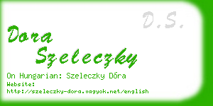 dora szeleczky business card